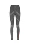 Prada Grey Stretch Polyester Blend Leggings In Gray