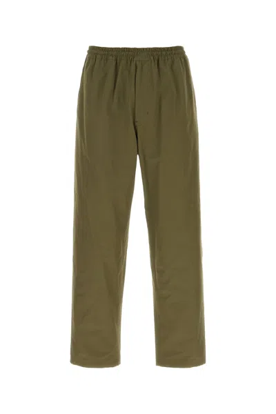 Prada Pantalone In Cotone Verde Militare  Uomo