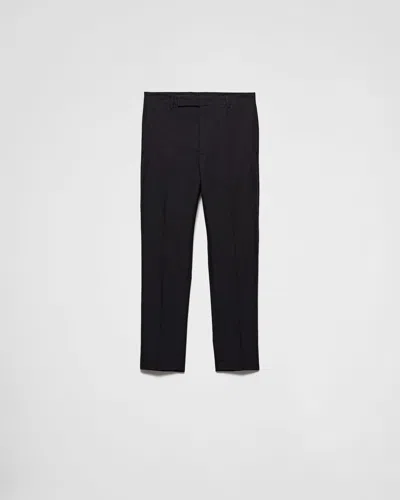 Prada Pantalone Popeline In Black