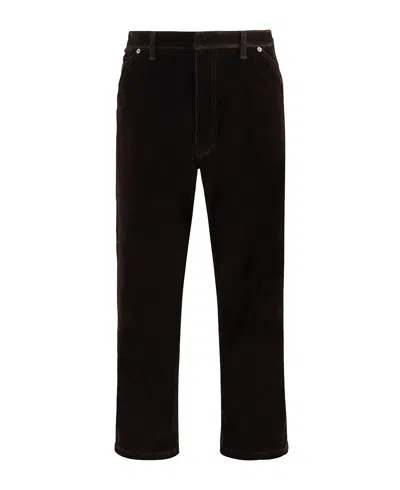 Prada Pantalone Velvet Denim In Black