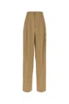 Prada Pantalone In Cotone Cammello Donna
