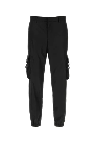 Prada Black Re-nylon Cargo Pant In Blue