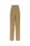 Prada Camel Cotton Pant In Brown