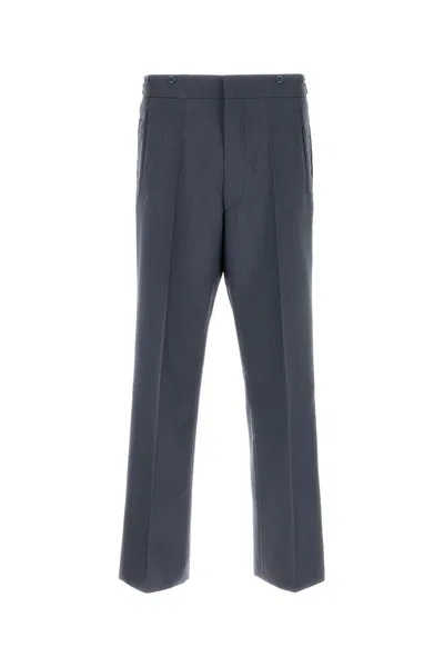 PRADA PANTALONE IN MISTO MOHAIR BLU UOMO