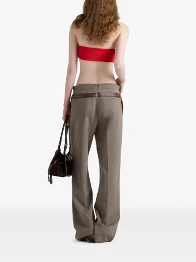 Prada Pantaloni Lana Tec In Gray