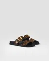 Prada Printed Leather Slides In Honey
