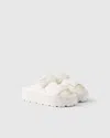 Prada Padded Nappa Leather Slides In Ivory