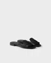 Prada Leather Slides In Black
