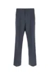 Prada Pantalone In Misto Mohair Blu Uomo In Gray