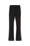 Prada Silk Straight Pants In Black