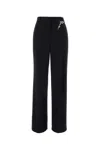 Prada Embellished Wool Gabardine Wide-leg Pants In Black