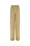 Prada Pantalone Dalla Gamba Ampia In Cotone Beige Donna
