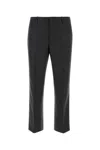 Prada Wool Trousers With Back Pockets And Belt Loops In Grey