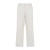 Prada Straight Leg Trousers Back Pocket In Beige