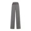 Prada Women Technical Wool Pants With Printed Belt In Beige