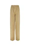 Prada Pantalone Dalla Gamba Ampia In Cotone Beige Donna In Beige O Tan