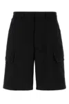Prada Black Drill Bermuda Shorts In Black