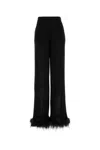 Prada Women Black Satin Wide-leg Pant In Black