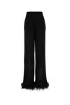 Prada Women Black Satin Wide-leg Pant In Black