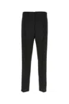 Prada Cotton-blend Slim-fit Trousers In Black