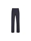 Prada Cotton Popeline Pants Button Detail In Blue