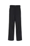 Prada Midnight Wool Wide-leg Pant In Blue
