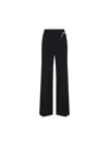 Prada Embellished Wool Gabardine Wide-leg Pants In Black