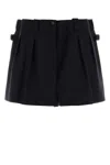 Prada Chevron Wool Shorts In Blue