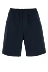 Prada Comfortable Bermuda Shorts Elastic Waistband In Blue