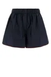 Prada Re-nylon Pleated Shorts Short Length In Blue