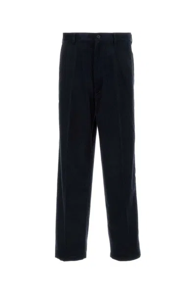 Prada Cashmere And Cotton Corduroy Trousers In Blue