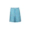 Prada Silk Bermudas In Blue