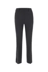 Prada Wool Trousers With Cropped Length And Front Crease In Blue