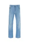 Prada Denim Jeans With Belt Loops And Straight Leg In Blue