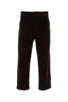 Prada Men Brown Velvet Denim Pant In Brown