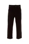 Prada Men Brown Velvet Denim Pant In Brown