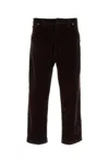 Prada Men Brown Velvet Denim Pant In Brown