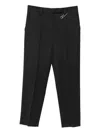 Prada Safety-pin Detail Wool Trousers Clothing In Black