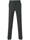 Prada Melange Dark Grey Wool Pant In Gray