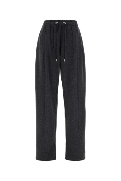 Prada Wool Blend Wide Leg Tailored Trousers In Black