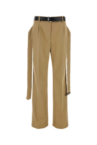 Prada Twill Cotton Pants In Transparent