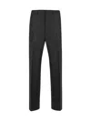 Prada Checkered Pattern Trousers Belt Loops Back Pockets In Grey