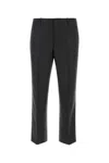 Prada Wool Trousers With Back Pockets And Belt Loops In Grey