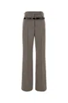 Prada Technical Wool Pants With Printed Belt In Grey