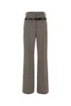 Prada Technical Wool Pants With Printed Belt In Grey