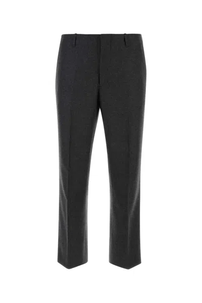 Prada Wool Straight-leg Trousers In Black