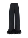 Prada Jogginghose Aus Baumwollfleece Mit Federbesatz In Nero