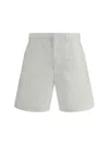 Prada Logo-patch Poplin Shorts In White