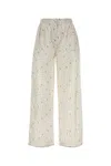 Prada All-over Print Wide Leg Cotton Trousers In White