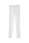 Prada Linen Trousers With Back Welt Pockets In White